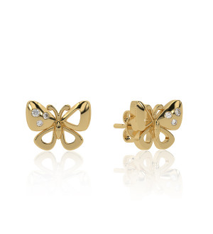 Butterfly studs (yellow gold)