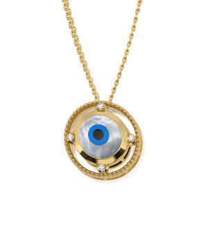 Evil eye pendant (Yellow gold)