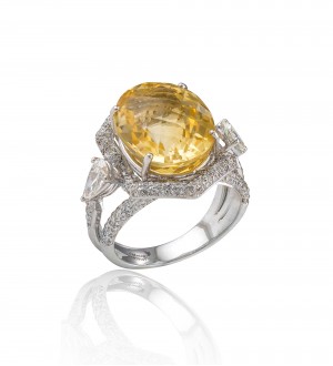 Citrine solitaire ring
