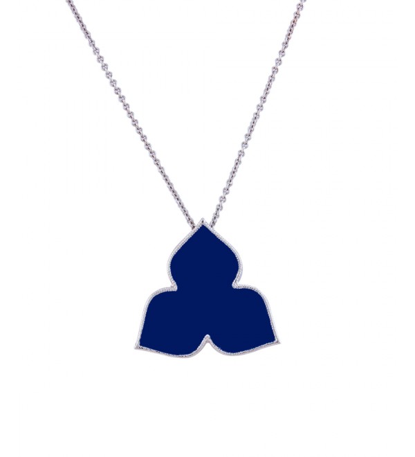 iris blue enamel pendant