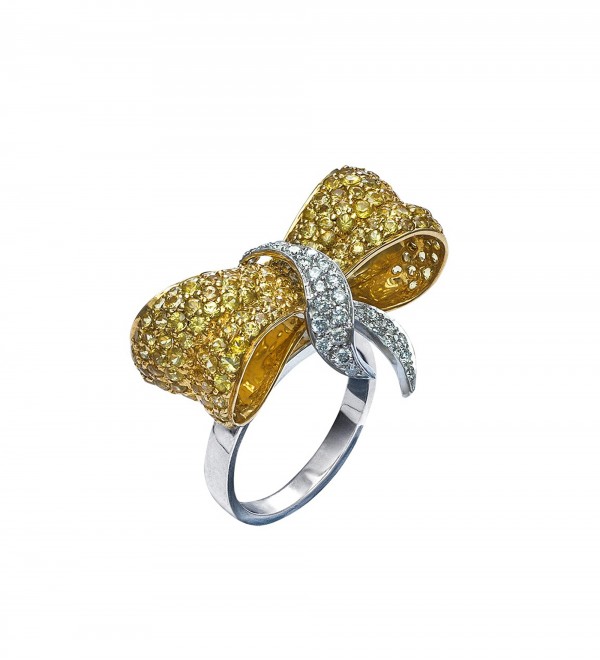 Yellow sapphire Love Knot ring
