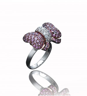 pink sapphire bow ring