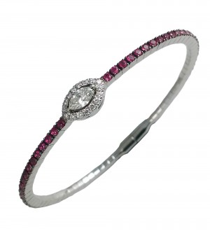 MARQUISE STACKABLE BRACELET, RUBY