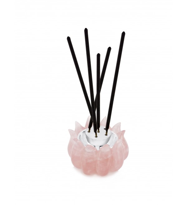 Lotus Incense Stick Holder Rose Quartz