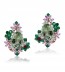 Water lily studs Green amethyst