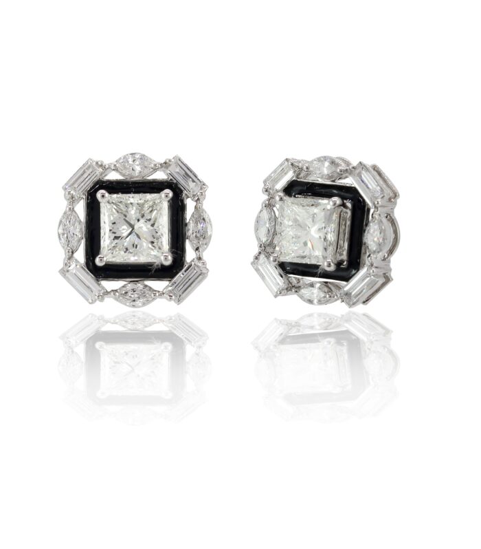 Princess solitaire studs