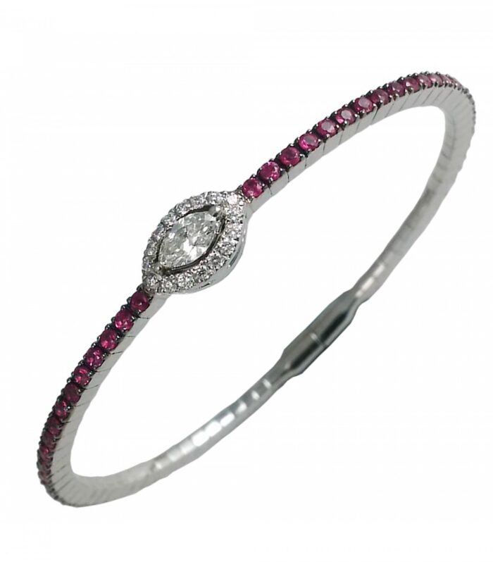 MARQUISE STACKABLE BRACELET, RUBY