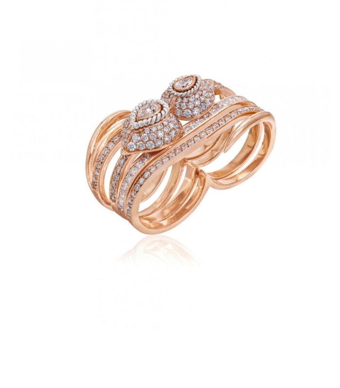 Insignia feather wrap ring, Diamond