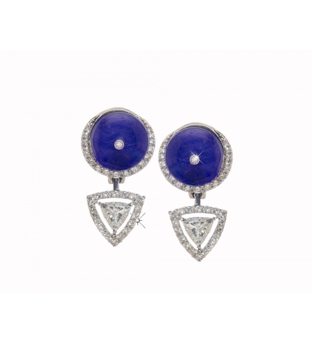 TANZANITE AND DIAMOND STUDS