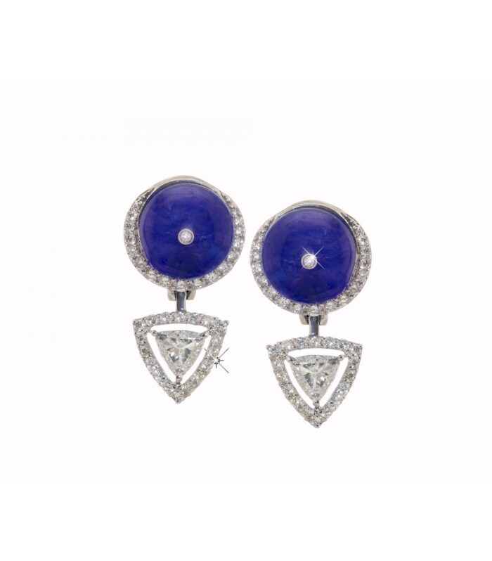 TANZANITE AND DIAMOND STUDS