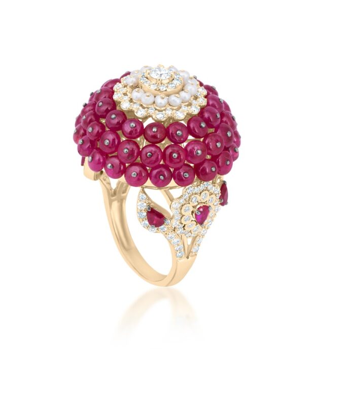 Ruby Mogra Dome Ring