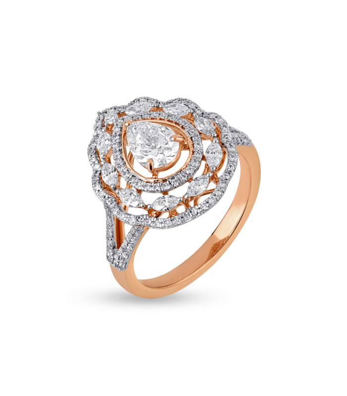 DIAMOND FLORAL HALO RING