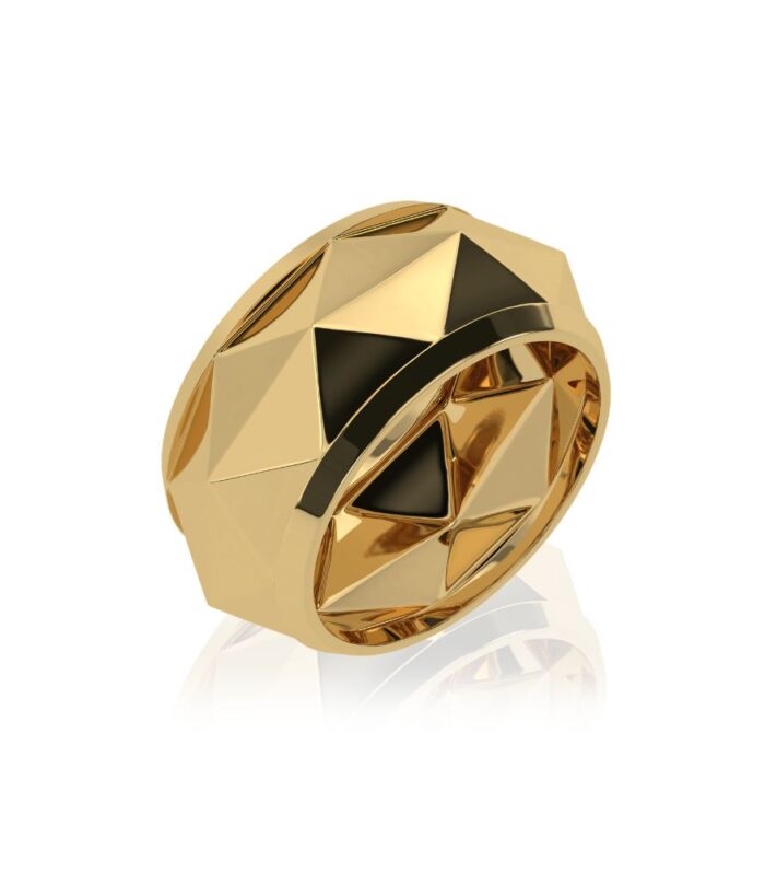 FACETED SCULPTURAL GOLD RING