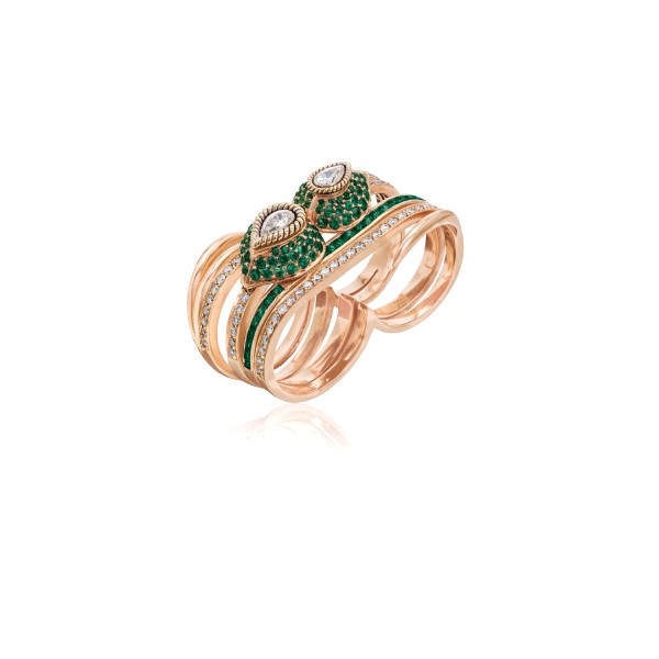 EMERALD BLOOM DIAMOND RING
