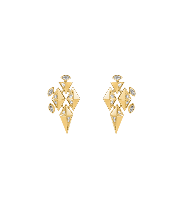 REGAL LEAF DIAMOND EARRINGS