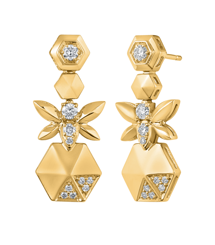 GEOMETRIC BLOOM DROP EARRINGS