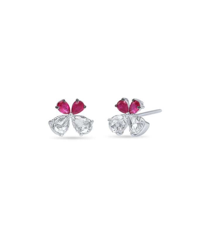 RUBY BLOOM STUD EARRINGS