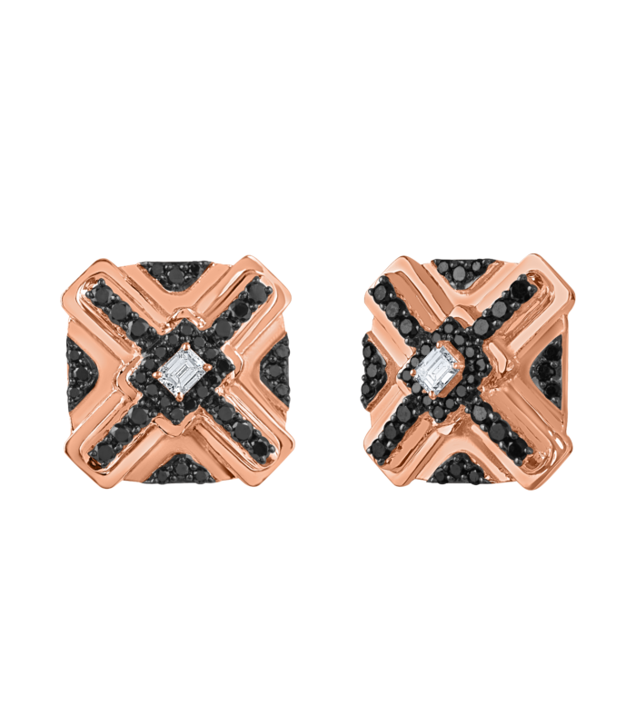NOIR CROSS STUD EARRINGS